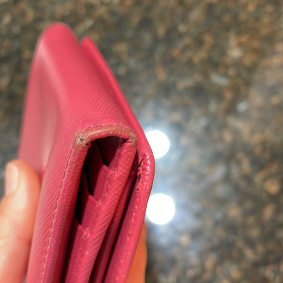 Prada Saffiano leather 4”x3” wallet, pink - Picture 9 of 9